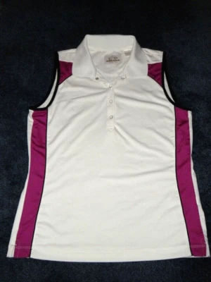 EP Pro Tour Tech Top Women S/P White Purple Sleeveless Snaps - Image 1 of 4