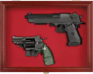 Vetrina pistola revolver doppia 2 pistole armadio rack scatola ombra sicura - Foto 1 di 9