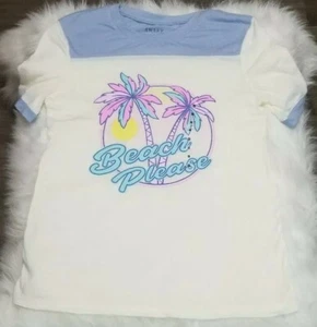 Awake-Kohls Top Size Small Marshmallow/Blue Color Short Sleeve Shirt Womens. New - Picture 1 of 7