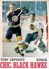 Custom made OPC-style 1970-71 Chicago Black Hawks Tony Esposito Hockey card W