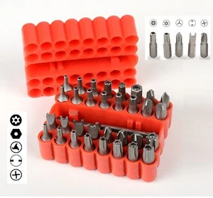 Security Tamper Proof Bit Set 33pc Torq Torx Hex Star Spanner Tri Wing Screwdriv - Picture 1 of 2