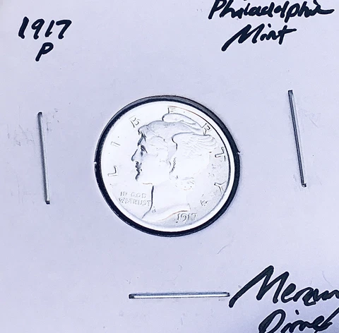 1917-P Philadelphia Mint Mercury Dime, KEY Date! RARE This Nice! Cover