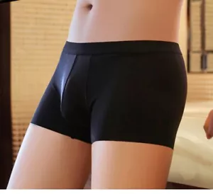 Paquete de 4 calzoncillos boxer para hombre suaves seda hielo elásticos cómodos cintura flexible ropa interior - Imagen 1 de 18