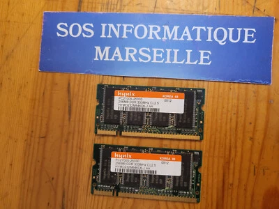 Barrette Mémoire HYNIX HYMD232M645D6-J AA PC2700S-25330 256MB DDR 333MHz CL2.5 - Photo 1/4