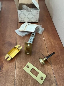 Baldwin Mortise Door Bolt kit w thumb turnpiece,Satin Brass, USA made,NOS - Picture 1 of 3
