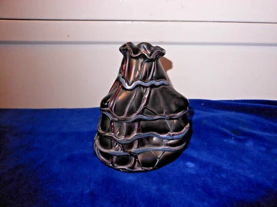 vase Pallme Konig,tchèque,art déco,P 372g,H 13cm,irisation,lie de vin - Photo 1/4