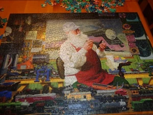 1000 piece Cobble Hill Puzzle; "Santa's Hobby"--Complete - Picture 1 of 4