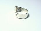 Sterling Silver Valentine Double Heart Ring. Wide Open Adjustabe Ring