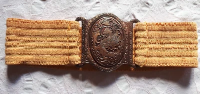 1 CEINTURE  BOUCLE  CUIVRE SUR RUBAN ELASTIQUE EXTENSIBLE - Photo 1/4