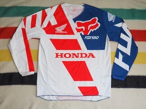 Y2k 2000s Fox Racing 180 MX Moto Honda Red White Blue L/S Jersey Shirt Mens XL - Picture 1 of 9