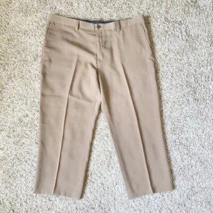 42 x 30 Mens Kenneth Cole Reaction Flat Front Dress Pants Skacks Khaki Beige - Picture 1 of 9