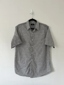 THEORY Kurzarm Hemd mit Knopfleiste grau verblassen Muster [L] UVP 185 $ - Bild 1 von 3