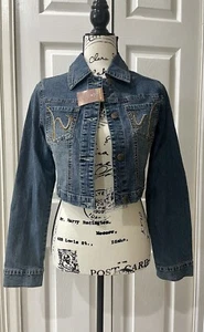 Nesso Demin Jeans Giacca Crop Elasticizzata Taglia Media - Foto 1 di 6