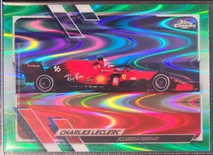 CHARLES LECLERC 2021 TOPPS FORMULA 1 F1 CHROME GREEN RAY WAVE PARALLEL 74/99 106