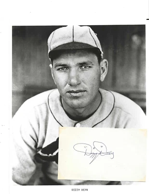 Dizzy Dean Autographed 3x5 Card St Louis Cardinals Baseball HOFer JSA COA & Pic - Image 1 of 3