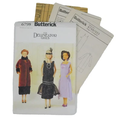 Butterick 6798 Doll Clothes Delineator Girls Circa 1925 Pattern 11.5" Uncut - Image 1 of 4