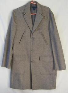 Material London Men's Coat S Herringbone Weave Cotton Wool Blend Overcoat NEW