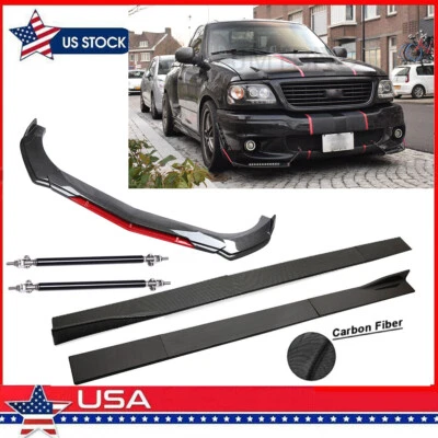 Front Rear Bumper Lip Spoiler Splitter Body Side Skirt For Ford F-150 Lightning Foto 1 de 4