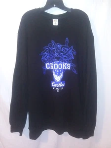 Crooks and Castles 4XL Sudadera Negra Azul Medusa Serpientes Todo Algodón~NUEVA CON ETIQUETAS $74~por - Imagen 1 de 5