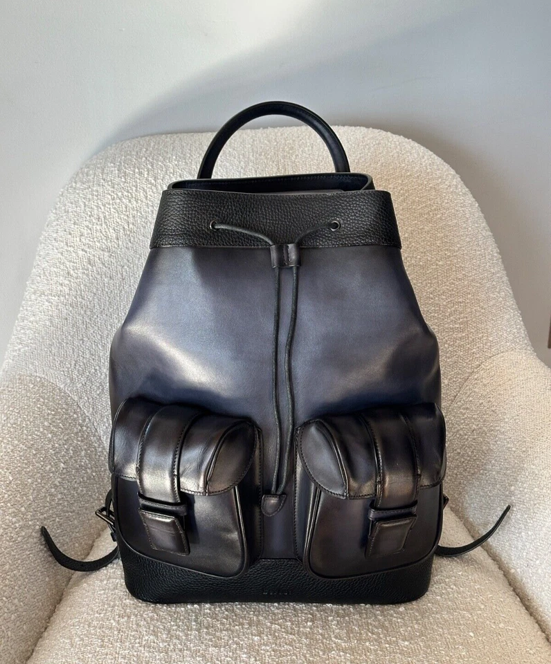 100% Подлинный Berluti горизонт индиго синий кожаный рюкзак сумка £3900 Mr Porter - Изображение 1 из 4