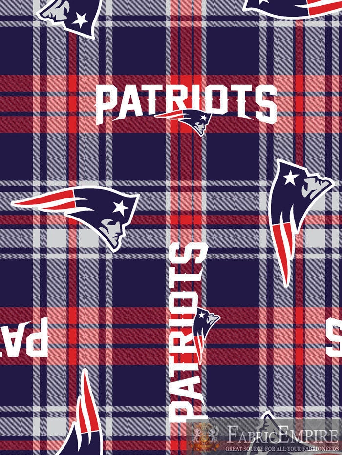 NFL New England Patriots Tela polar a cuadros con licencia NL-NFL-55-OT Foto 1 de 1