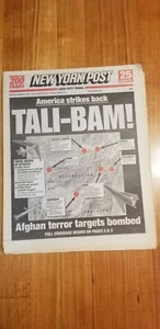 NEW YORK POST NEWSPAPER OCT 8, 2001TALI-BAM BRAND NEW FREE SHIPPING - Picture 1 of 2