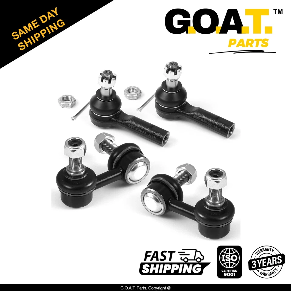 4 PC Outer Tie Rod End & Front Sway Bar Kit for 2002-2007 Nissan X-Trail - Image 1 of 4