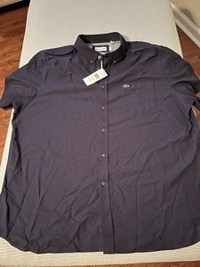 Lacoste Regular Fit Oxford Baumwolle Hemd Herren Gr. US 2XL FR 46 Navy Neu mit Etikett - Bild 1 von 7