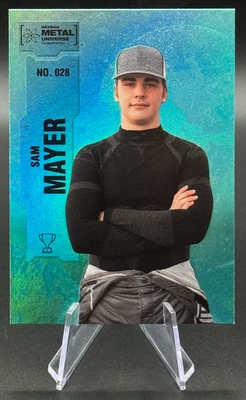2022 Sam Mayer #028 Skybox Metal Universe Champions Aqua | Nascar - Image 1 of 2