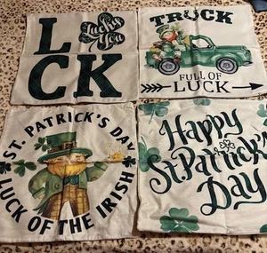 St. Patrick's DayPillow Covers 18X18 Set of 4 Farmhouse Decorative Throw Pillows - Picture 1 of 3