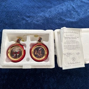 Norman Rockwell's Christmas Classics Heirloom Porcelain Ornament Collect - Set 4 - Picture 1 of 3
