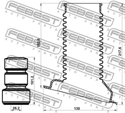 Kit de cubierta antipolvo amortiguador TSHB-ZCA25F-KIT FEBEST 2000-2005 Toyota RAV4 Foto 1 de 2
