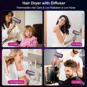 A-Hair Dryer 1800W High Power Fast Dry 2 Speed Adjustable Foldable Hairdryer - Picture 1 of 13