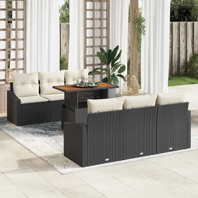 Garten-Sofa-Set mit Speicher 7 pcs Poly Rattan Gartenmöbel Set vidaXL vidaXL - Bild 1 von 4