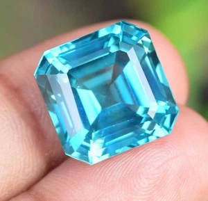 Natural Serendibite 22.85 Ct Green Bluish Asscher Stunning Certified Gemstone - Picture 1 of 8