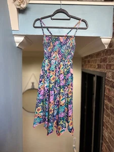 Monsoon Purple Floral Party Wedding Swing Dress Occasion Girl Age 12-13 Boho - Picture 1 of 9
