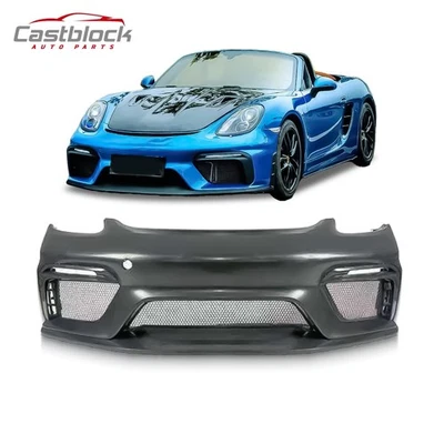 Fit 2013~2016 Porsche 981 Boxster Cayman GT4 Style Front Bumper + DRL w/o Washer - Image 1 of 4