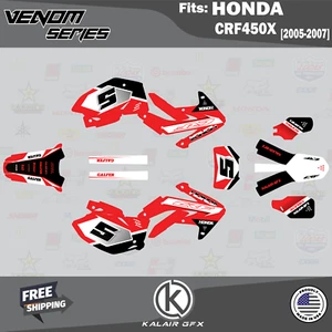 Kit Gráficos para Honda CRF 450X (2005-2007) Serie Venom - ROJO - Imagen 1 de 6