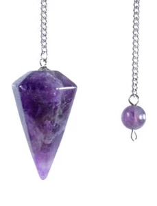 Amatista PÉNDULO piedra preciosa lijada facetada radiestesia péndulo de piedras preciosas - Imagen 1 de 2