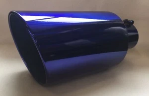 CONSEJO ESCAPE DIÉSEL TRANSPARENTE CROMO AZUL 4" ENTRADA 7" SALIDA 18" LARGO - Imagen 1 de 4