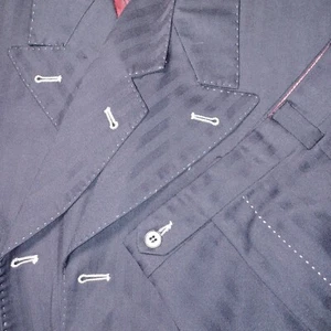 Believe Mens Size 42R 35x29 Black Accent Stitch Peak Lapel 4 Btn 2 Piece Suit - Picture 1 of 12