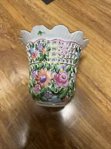 Herend Hungary doppelwandige vernetzte Vase 4,75"" Nr. 6420, neuwertig, wunderschön - Bild 1 von 4