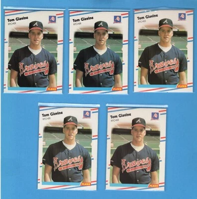 TOM GLAVINE- 88 FLEER - ROOKIES ( 5 )- NM/MT+ - Image 1 of 2