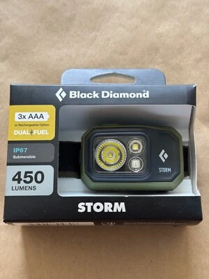 NEW BLACK DIAMOND STORM  450 HEADLAMP COLOR DARK OLIVE FAST FREE SHIPPING - Image 1 of 4