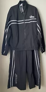 New Tulones Black Zip Jacket & Track Pants L Tracksuit - Picture 1 of 24