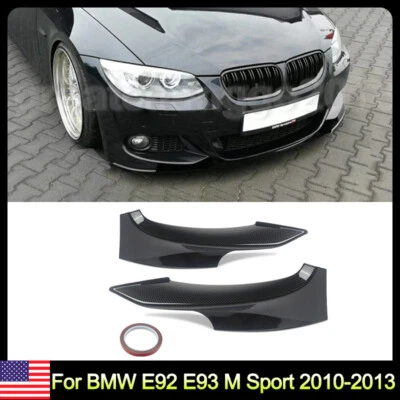 For BMW E92 E93 328i 335i M Sport 2010-2013 Front Splitter Lip Carbon Fiber Look - Image 1 of 4