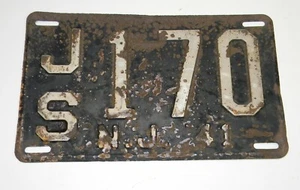 1941 New Jersey License Plate Black & White JS170 - Picture 1 of 2