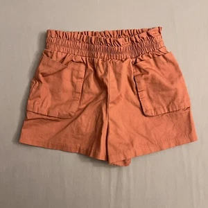 Janie and Jack Shorts Girls 4T Coral Pockets Side Zip Cotton 4 Elastic Waist 4 T - Picture 1 of 12