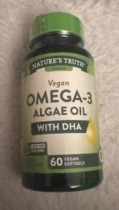 Omega 3 Algae Oil | 60 Softgels | With DHA | Vegan, Non-GMO | by Nature's Truth - Picture 1 of 3