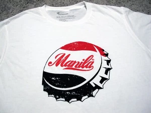 Manila Soda Bottle Cap Coca-Cola Coke white t-shirt sz XXL Made in Philippines - Picture 1 of 5
